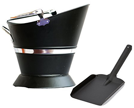 Premium Inglenook Coal Bucket and Fire Shovel - Black