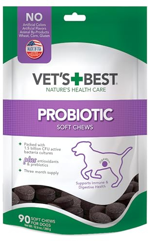 Vet's Best Probiotic Soft Chews Dog Supplement - Supports Dog Digestive Health - Promotes a Healthy Gut - 30 day supply