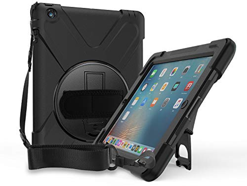 ProCase for iPad 2 / iPad 3 / iPad 4 Case with Hand Strap Kickstand, Heavy Duty Rugged Shockproof Hybrid Full Body Case Cover, for iPad 2nd / iPad 3rd / iPad 4th Generation -Black