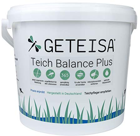 GETEISA Teichbalance Plus 2,5 kg - Fortschrittlicher Teichreiniger für Fadenalgenbekämpfung & Schlammabbau, Natürliche Inhaltsstoffe, Stabilisiert Wasserwerte, Umweltschonend, Ganzjährig Einsetzbar