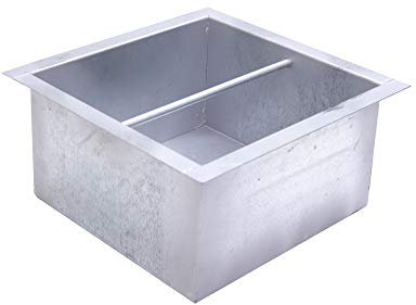 Cassetto raccogli cenere per camino in lamiera zincata cm 29x29x14h