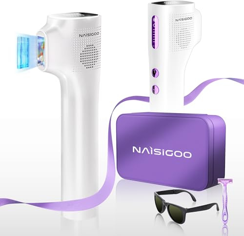 NAISIGOO Laser Hair Removal Device for Women and Men, IPL Painless Sapphire with 40F Ice-Cooling System, Safe, Long-Lasting Hair Removal for Home, Face, Legs, Back, Bikini Line