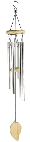1 Silver Metal Wind Chime, Deep Tone, Personalized, With Six Aluminum Tubes, Suitable for Terraces, Home Decor, And Garden Yards.