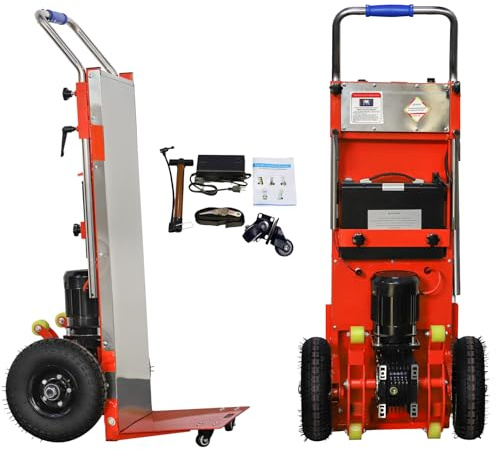 RXFSP 400KG Capacity Electric Stair Climbing Hand Truck 1200W Heavy-Duty Motorized Dolly for Straight & Curved Stairs, Effortless Heavy Load Transport