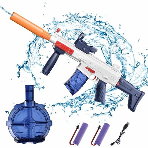 Electric Water Gun, Automatic Water Gun 26FT Super Powerful, Large Capacity Water Squirt Guns, Water Pistols Water Toy Guns for Pool Beach Garden Outdoor Activities(SCAR)