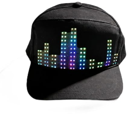 MENDUNER LED Hüte, LED Displayhut, Gaming Hüte, mit App Steuerung, Programmierbar Animierter Leichter Baseballhut, für Party