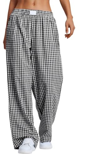 Rapbin Womens Plaid Pajama Bottoms Cotton Gingham Trousers Lounge Pants
