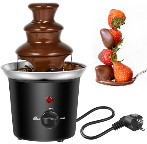 Fuente de chocolate, fuente de chocolate, juego de fondue de chocolate eléctrico de 3 niveles, máquina de fuente de chocolate, fuente de chocolate, fuente de acero inoxidable para fiestas, bodas
