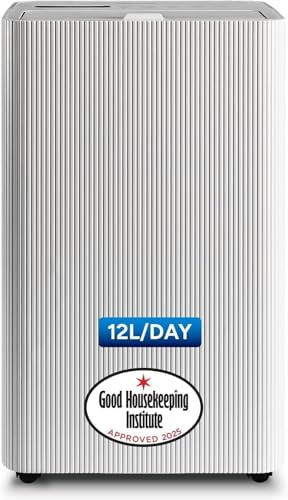 Devola 12L/day Dehumidifier, Energy Efficient (3p per hour to run) Ideal Dehumidifiers for Home with 2.9L Tank, Dual Filtration, Timer, Laundry Drying Mode, Continuous Drainage