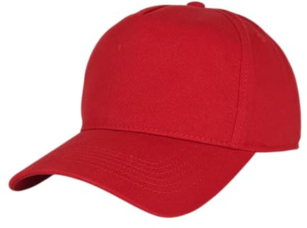 Elidan Classic A-Frame 5-Panel Snapback Hat – Semi-Structured Pinch Front Baseball Cap, Adjustable Fit, Blank for Custom Logo, Daily Wear & Streetwear Style Red