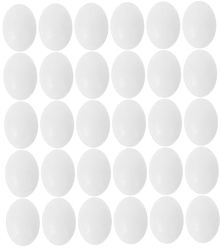 SUPVOX 30pcs Solid Plastic Pigeon Eggs Egg Decoy Set for Preventing Nesting in Aviaries and Outdoor Gardens