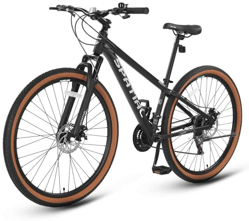 SPATIAL MTB Bicicleta de Montaña para Adultos y Jóvenes - 29/27,5/26/24 Pulgadas, 8/21 Velocidades, Frenos de Disco Mecánicos Dobles, Cuadro de Aluminio, Suspensión Delantera, Asiento Ajustable
