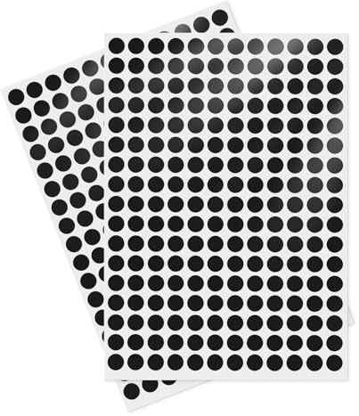 Meitaat 2040 stycken svarta punktklistermärken 10 mm runda vinylsjälvhäftande prickar självhäftande etiketter markeringspunkter för färgkodning
