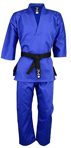 Playwell Taekwondo Blue Childrens V Neck Pull Over Uniform (2/150cm)