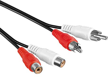 2,5m Cinch Verlängerungskabel | Stereo Audiokabel | 2X Cinch-Stecker auf 2X Cinch-Buchse | Chinch RCA Kabel Anschlusskabel Cinchkabel Verlängerung Kupplung