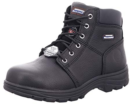Skechers Workshire, Stivali per lavori industriali Uomo, Black Embossed Leather, 46 EU