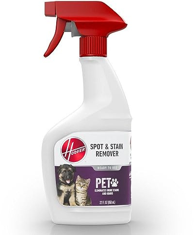 Hoover Pet Pre-Treat Spot and Stain Remover Spray, 22 oz., Pet Formula for Carpet and Upholstery, Tackles Tough Pet Messes and Stains, Pair with Hoover Carpet or Spot Cleaner