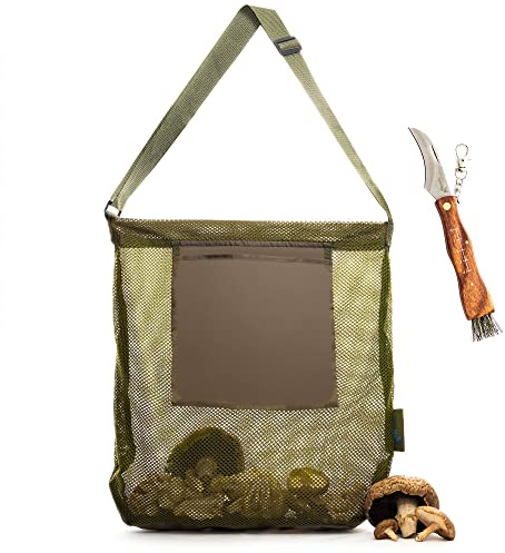 Foraging Bag - Foraging kit with Bag and Knife, Mushroom Bag - Morel Mushroom Bag, Foraging Kit - Mushroom Hunting Bag and Mushroom Knife, Best Mushroom Foraging Kit, Great for Mushroom Decor Lovers