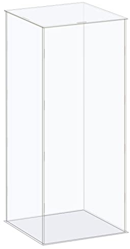 sourcing map Acrylic Display Case Box Clear Dustproof Protection Showcase 16x16x41cm for Collectibles Display
