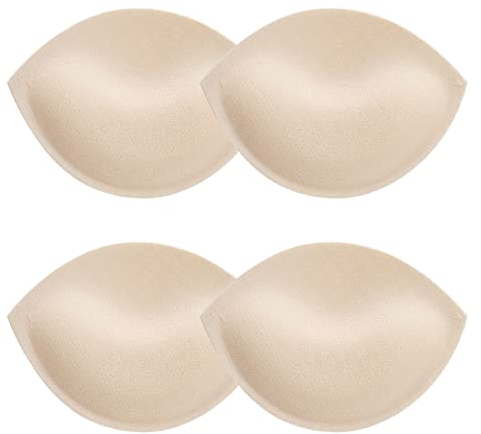 WLLHYF 2 Pairs Bra Pads Inserts Upgraded Breast Enhancers Women Invisible Bra Push Up Pads for Yoga Sports Bra Fits AB, C, D Cup Reusable(Skincolor)