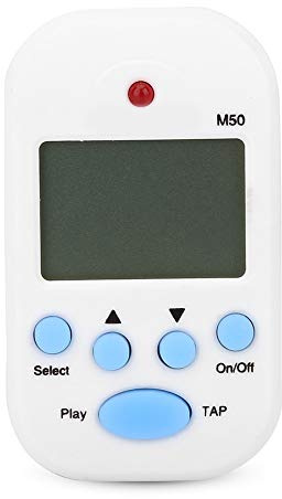 Metronomo Digitale Portatile Multifunzionale, Metronomo Elettronico con Un Tocco e Facilmente Leggibile, Mini Clip su Beat Tempo per Pianoforte Chitarra Sassofono Flauto (Bianco)