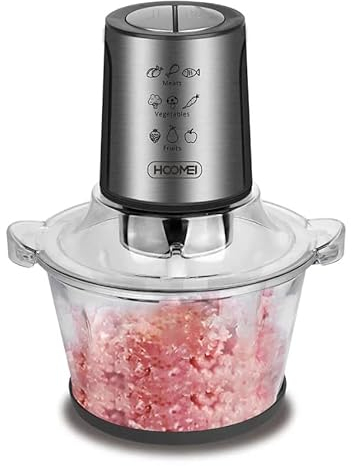 Tritatutto da Cucina Elettrico Mixer 4 Lame in Acciaio Inox, Frullatore Due Velocità, Capacità (Vetro, 1.5L)