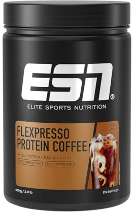 ESN, Flexpresso Protein Coffee, Coffee Decaf, 908 g, Cremiger Protein-Kaffee mit bis zu 22 g Protein pro Portion - made in Germany