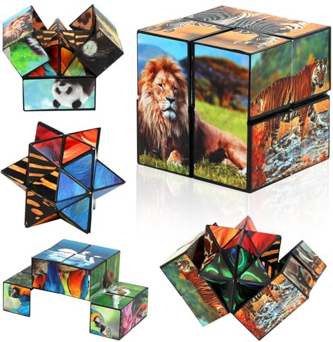 Djurkub trollerikuber, Infinity Cube, anti-stress tärning IQ pussel, oändlighetskub fidget leksak, magisk kub, trollkarlsbollar, presentidéer från 6 7 8 9 10 11 år pojkar flickor