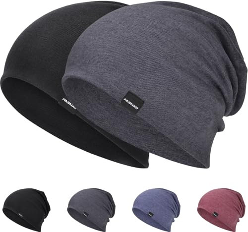 Mütze Herren Damen Leichte Slouch Beanie Mütze Weiche Dünne Mütze Atmungsaktiv Elastisch Longbeanie für Frühling Herbst und Winter
