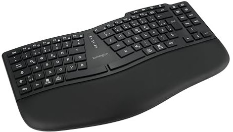 Kensington Pro Fit Ergo KB675 EQ Tastatur, QWERTZ, 2,4 GHz Bluetooth, kabellose, aufladbare TKL-Tastatur, kompatibel mit Windows und macOS, aus 43 % Post-Consumer-Recyclingmaterial (K75491DE)