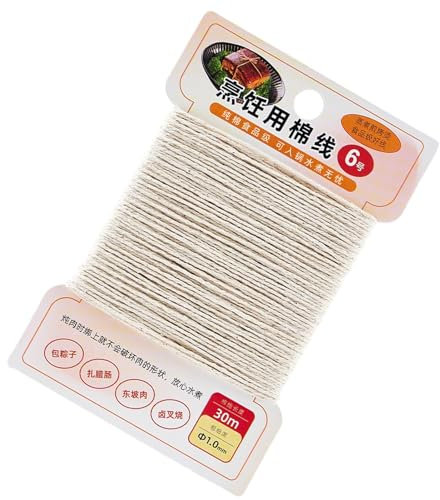 Spago da cucina per arrostire 30 m, per uso alimentare, ad alta resistenza, corda di cotone per la preparazione degli alimenti, uso in cucina, salsiccia e carne