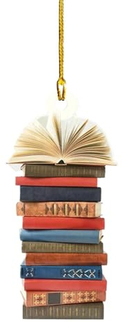 Weihnachtsdeko Weihnachtsbaum Anhänger 2D Acryl Weihnachtsbaumanhänger Deko Klein Weihnachten Baum Hängend Weihnachtsbaumschmuck Aufhängen Weihnachts Bücher Weihnachtsanhänger Geschenke (C)