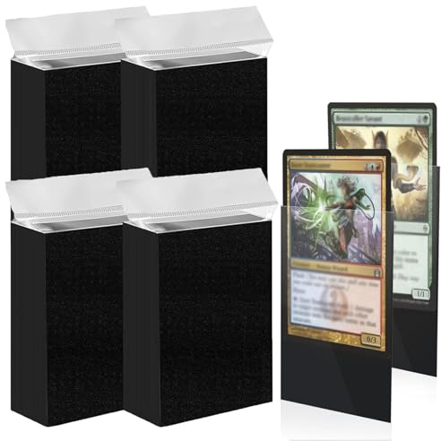200 Sheets 66 x 91mm Standard Size Soft Card Sleeves [Black], Trading Card Magic The Gathering Sleeves Compatible with MTG, TCG, PKM Etc Game Cards