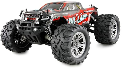 M-Land Monstertruck, RC fjärrstyrd, 48 km/h 4WD 1:16 RTR röd inklusive fjärrkontroll, batteri, laddningskabel