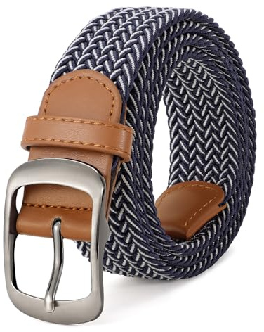 BELTROAD Elastic Braided Belt Mens Golf Belts No-Hole Design Lightweight Breathable Woven Stretch Belt for Golf Casual