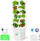Huanyu Sistema de Cultivo Hidropónico 6 Capas 30 Vainas Torre Hidropónica Vertical con Temporizador Torre Hidropónica de Jardín con Tanque de Agua de 10L Apto para Uso Interior y Exterior