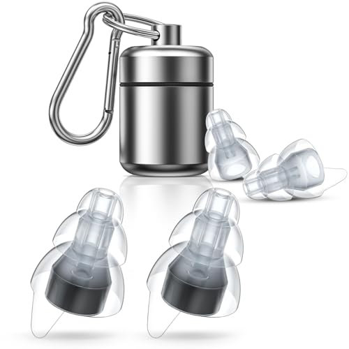 NEUTYPECHIC Tappi per Orecchie Antirumore, 2 coppie Protezione per l'udito Tappi, 30db Riduzione del Rumore tappi Auricolari per Dormire, Concerti, Musica, Discoteca e Festival, Nero