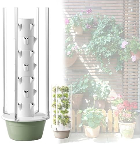 Système de culture hydroponique et jardinière verticale, Plantes d'intérieur, herbes et légumes pour votre maison Système de jardinage intérieur, Kit de jardin avec lampe de culture LED(28holes)