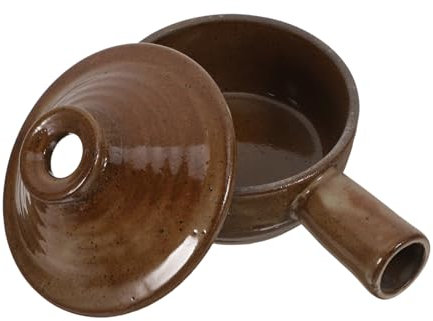 MUCKLILY 1Stück Suppenreis Tontopf Mit Deckel Kreativer Hitzebeständiger Kasserolle Für Mikrowelle Und Herd Für Gesunde Suppen Und Eintöpfe Haushaltsgeschirr