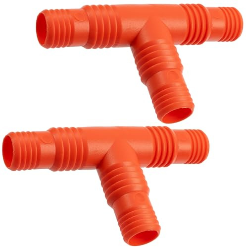 AERZETIX - Förpackning med 2 T-formade reducerande hullingförsedda kopplingar 3/4'' och 1 för trädgårdsslang med innerdiameter ∅19 och ∅25 mm | i plast | anslutning trädgårdsutrustning