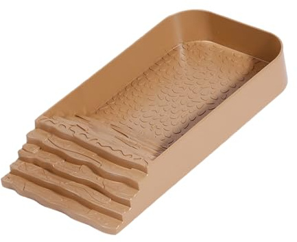 Reptilmatningsrätt - Amfibisk Pool, Sköldpaddsvattenskål | Square Terrarium Tub Habitat Accessory, Sköldpaddsmat Med Ramp För Snake Frog Gecko Aquarium Setup