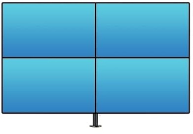 Bildskärmsfäste, skrivbord med dubbla skärmar, höjdjusterbar LCD-skärm | Fyra skärmar spännbord