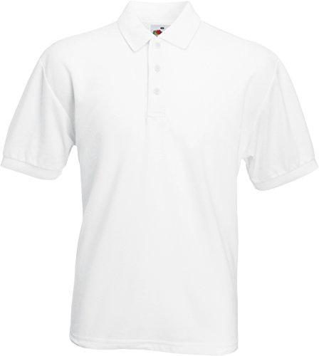 Fruit of the Loom Polo-Shirt * 65/35 Polo XL * Weiss Weiß,XL