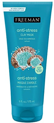 Freeman Anti-Stress Clay Mask, Dead Sea Mineral Face Mask, Lavender & Sea Salt Balance & Calm Skin, Unclog Pores, Facial Mask For All Skin Types, No Harsh Chemicals, 6 fl. oz./175 ml Tube, 1 Count