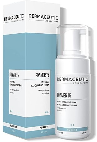 Foamer 15 | Reinigungsschaum Gesicht | 15% Glykolsäure AHA | Peeling gegen Unreinheiten & Akne | Reinigungsgel Gesichtsreinigung | Vegan, Ohne Duftstoffe & Silikon | 100 ml | Dermaceutic