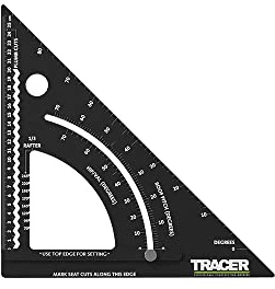 TRACER 7 ProSquare Adjustable Measuring Tool (Professional Construction Square Tool with Lockable arm and Easy to Read Laser Markings)