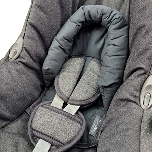 BAMBINIWELT Kopfpolster Kopfkissen für Babyschale kompatibel mit Maxi Cosi Modell Cabrio Fix und Citi, Gruppe 0, Baumwolle (Baumwolle dunkelgrau)