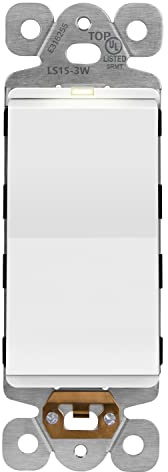LIDER Lighted Decorator Switch, Frameless Paddle Light Switch, 15A