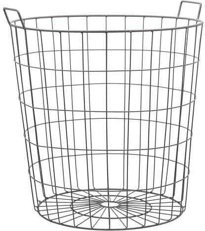 Agrarflora Drahtkorb 79 Liter, Ø500x550mm - Gartenkorb aus robustem Metall - stapelbarer Gitterkorb für Haus & Garten - Obstkorb, Erntekorb, Kartoffelkorb - Haushaltskorb mit Tragegriffen