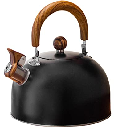 boiler Bollitore da tè Fischiettante da 3 Litri, Bollitore di Induzione della Stufa in Acciaio Inossidabile con Manico in Legno E Fischio, Bollitore Fischiettante Teiera per La Stufa A
